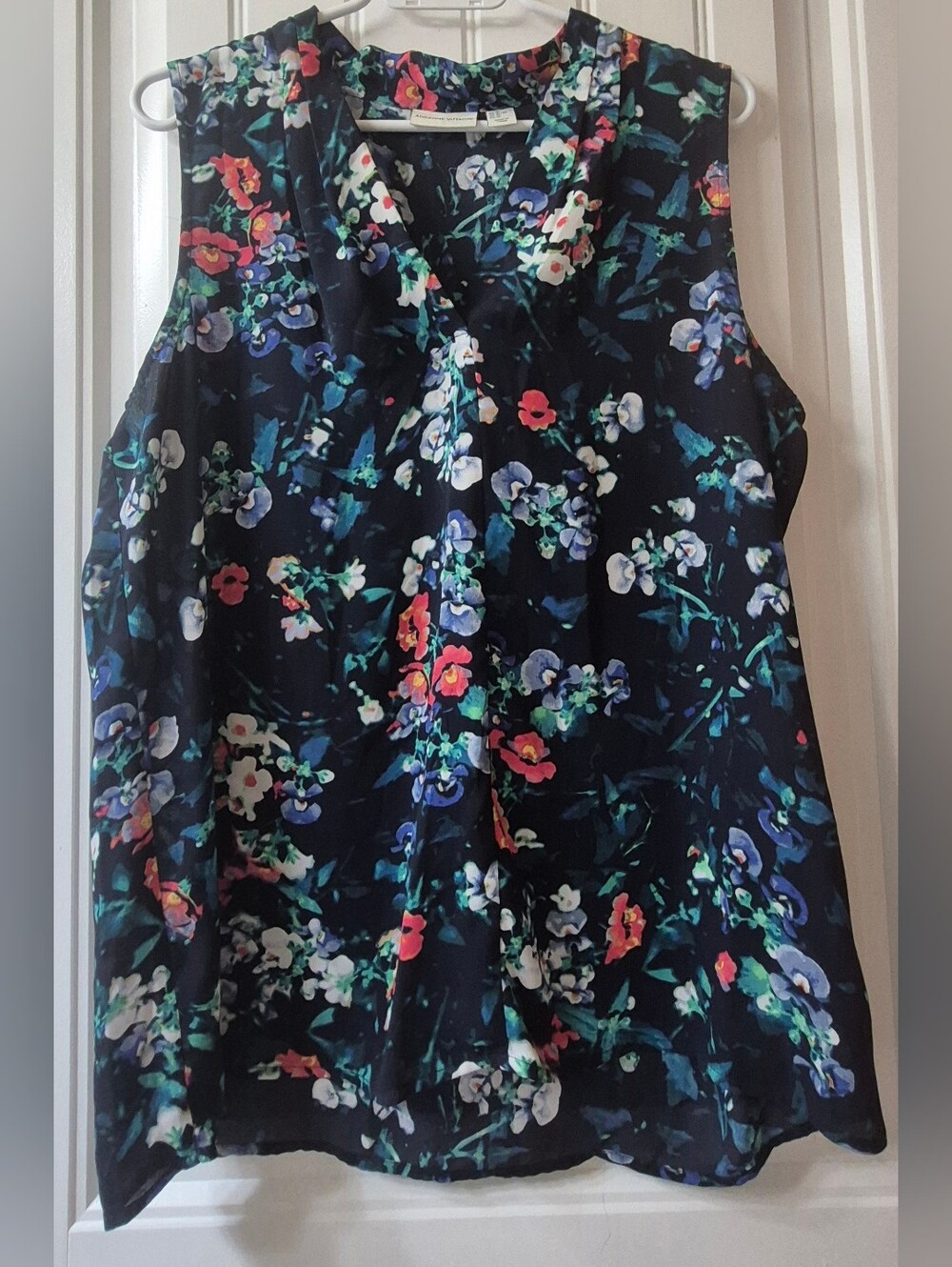 Womens Adrienne Vittadini Sleeveless Floral Blouse Size XL